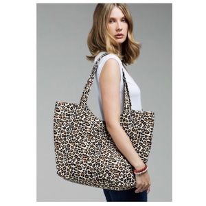 Leopard Print Shoulder Tote Zippered Bag